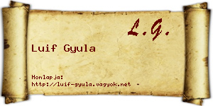 Luif Gyula névjegykártya